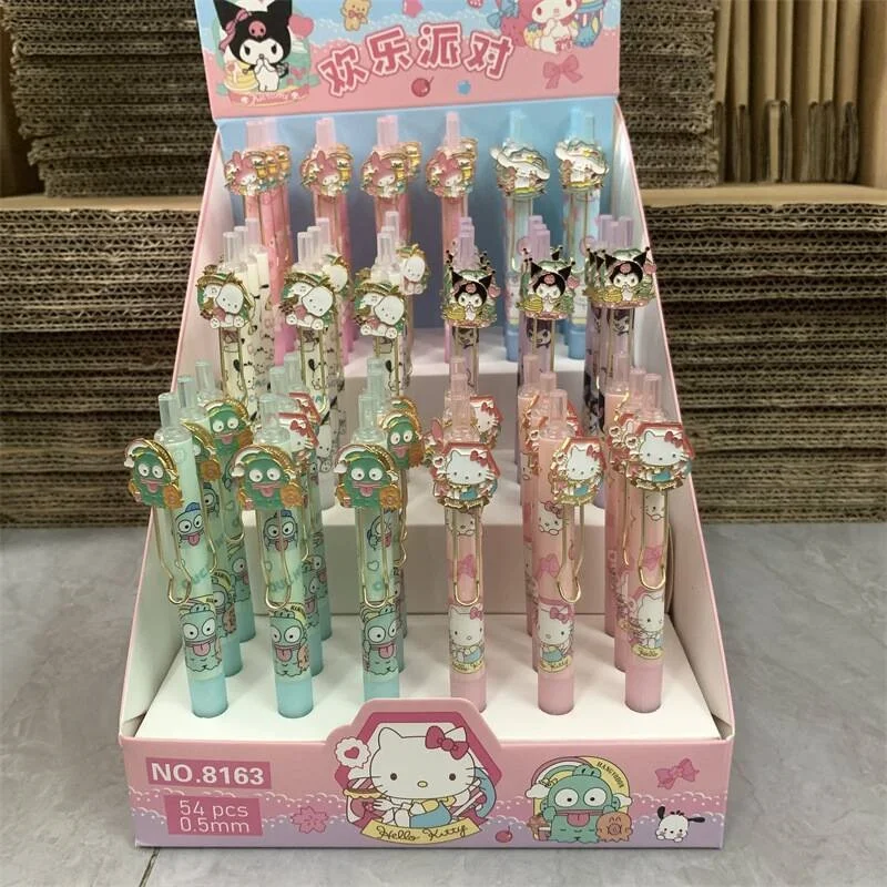 

24/54 шт. Sanrio Kuromi Melody Hangyodon Press гелевая ручка милые 0,5 мм черные чернила ручки для подписи канцелярские принадлежности подарок школьные письменные принадлежности