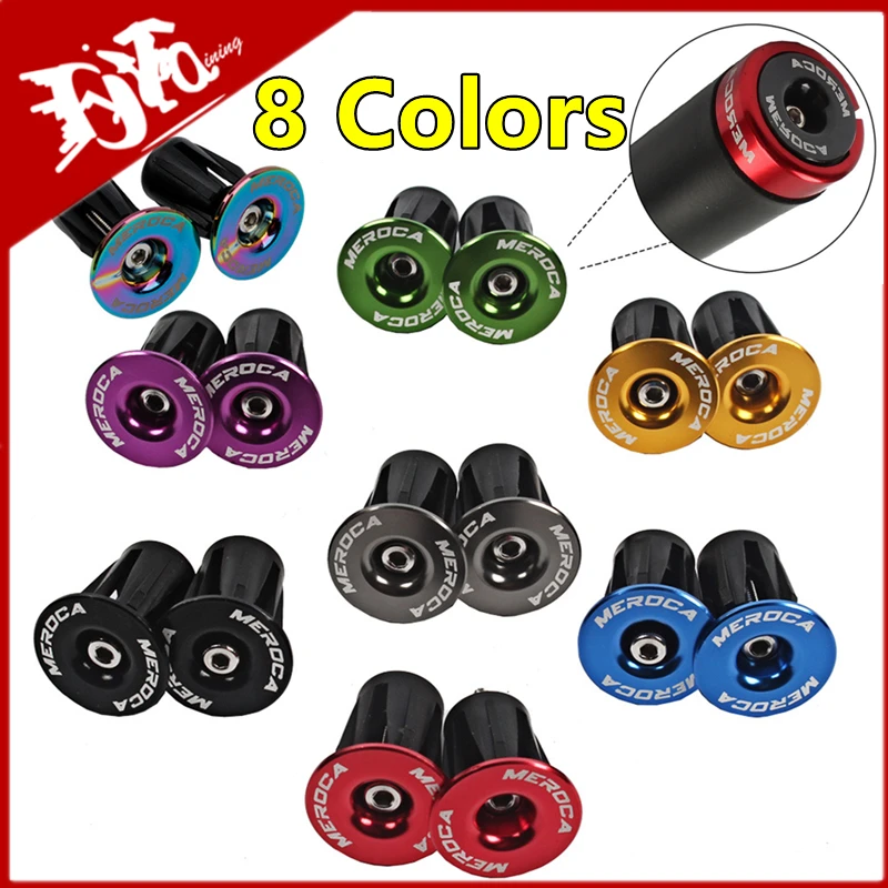 2PCS Bike Handlebar End Plugs Aluminum Alloy Mountain Road Bicycle Handlebar End Cap Multi-color Cycling Handlebar Accessories