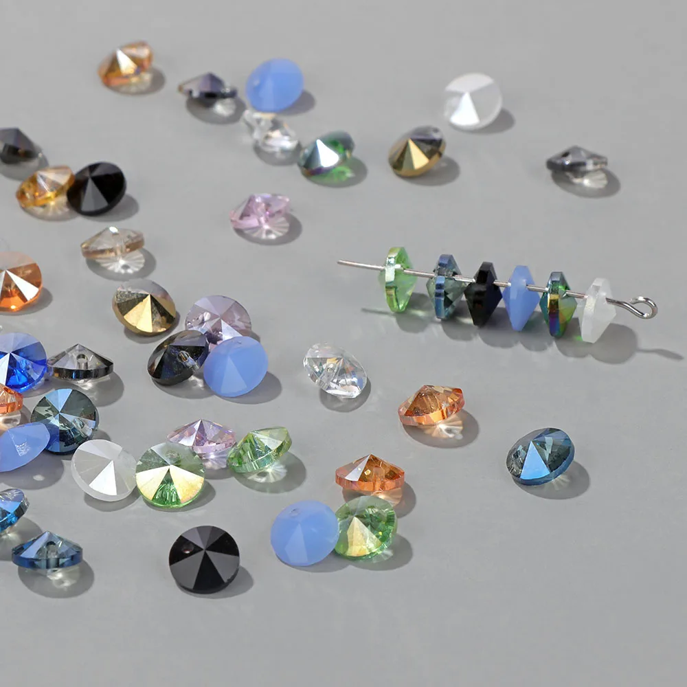 4*8mm UFO Shape Austrian Crystal Beads Double Bicone Glass Loose Rondelle Beads For Jewelry Bracelet Making DIY Necklace Earring