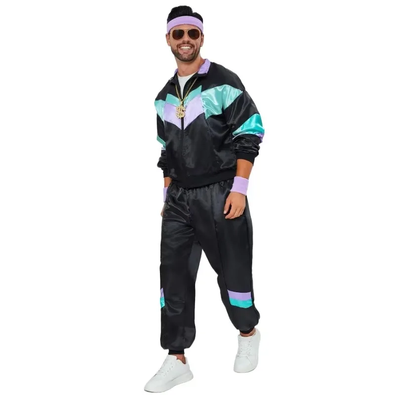 80s 90s Outfit for Men Women Retro Tracksuit for Men Hip Hop Windbreaker 90s Disco Sportswear For Party  cosplay