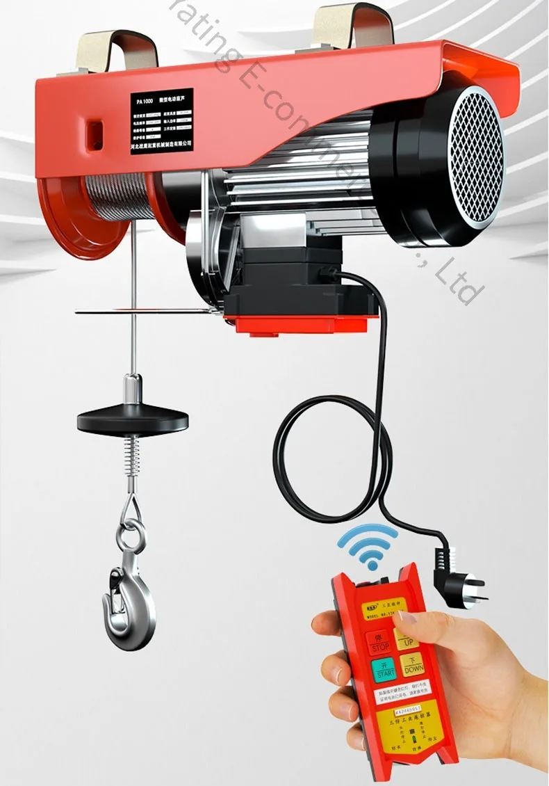New 12M PA400 220V Remote Control Electric Hoist, Home Use, Rooftop Crane, Elevator Winch, Lifting Machine, Winding Winch, Crane