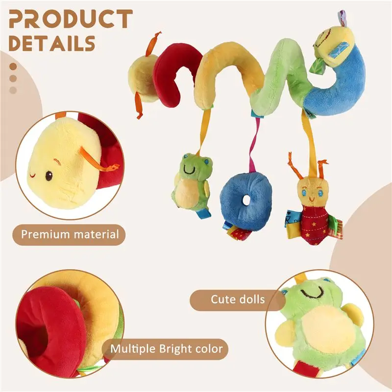 B24C-Cute Activity Spiral Crib Stroller مقعد السيارة للسفر معلق خشخيشات الأطفال #2