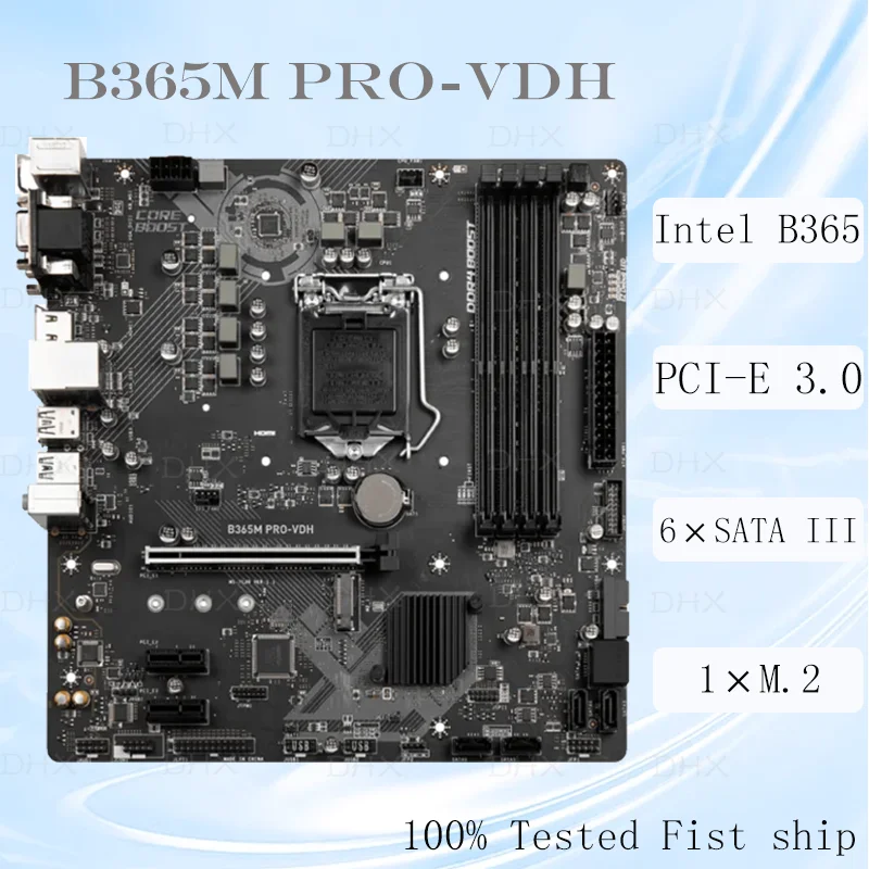 For MSI B365M PRO-VDH Motherboard LGA 1151 64GB DDR4 Support 8/9th CPU Micro ATX Mainboard 100% Tested Fully Work Be Shipp Quick