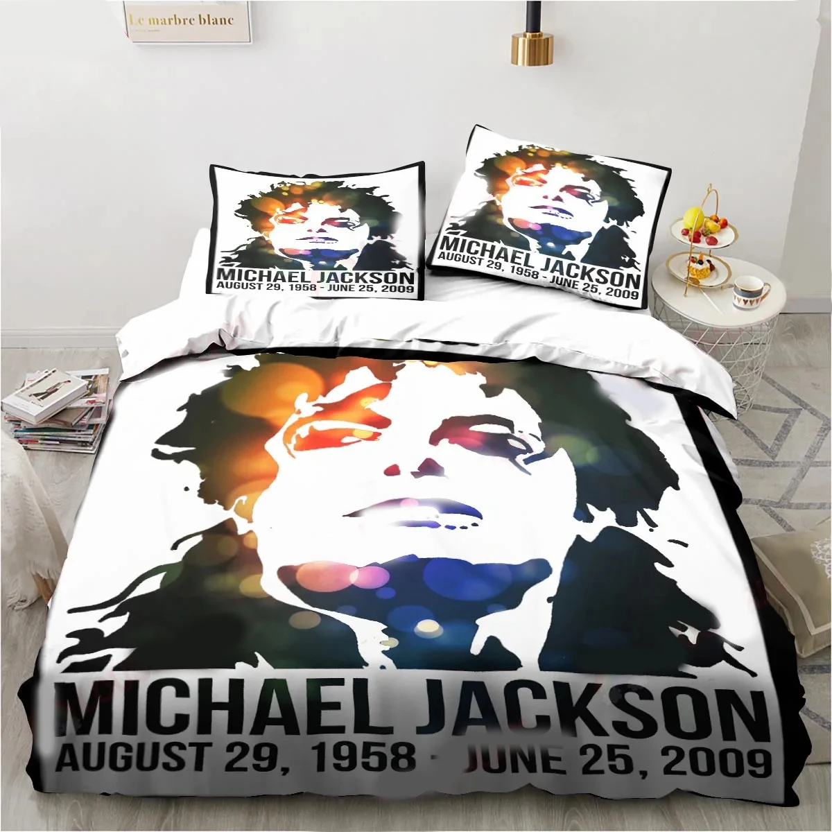 Imagem -04 - Impresso Michael Jackson Cama Grupo Capa de Edredão Cama Grupo Quilt Cover Fronha Consolador King Queen Size Boys Adulto 3d