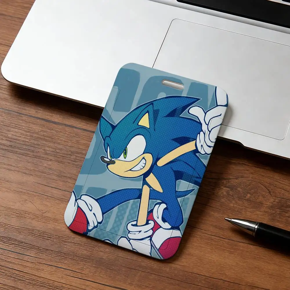 Modisches Cartoon S-SonIC-C Kawaii Schlüsselband mit Rückzugclip und Kartenhalter, Drehbarer Ausweishalter, Familiengeschenk – Detail 3
