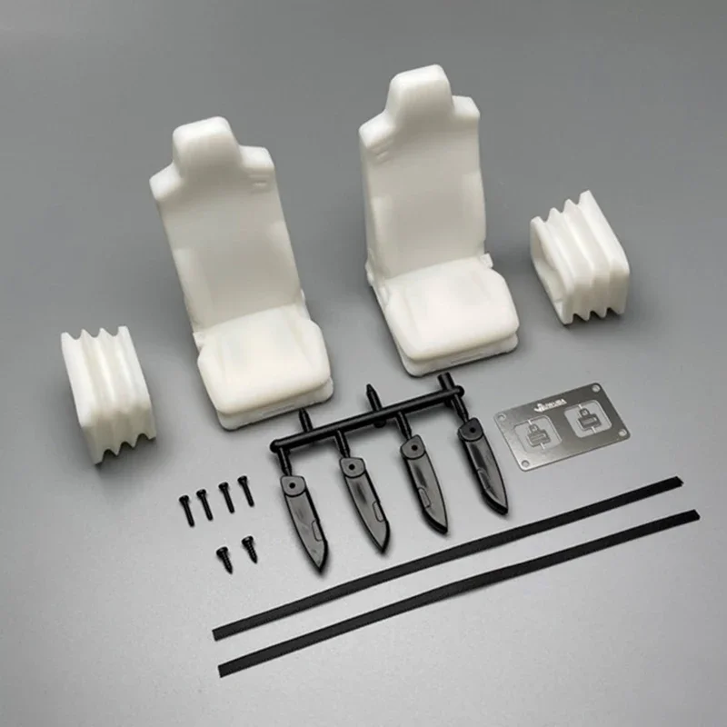 2 pièces siège de Simulation blanc siège intérieur en plastique pour 1/14 Tamiya RC camion benne Scania Volvo Benz homme LESU modèle de voiture pièces de bricolage