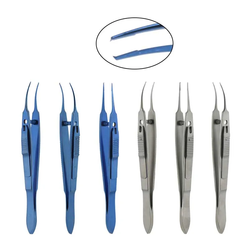Ophthalmic Fixation Forceps Strabismus Tweezers with Lock Ophthalmic Surgical Forceps Tools Ophthalmic Eye Instrument