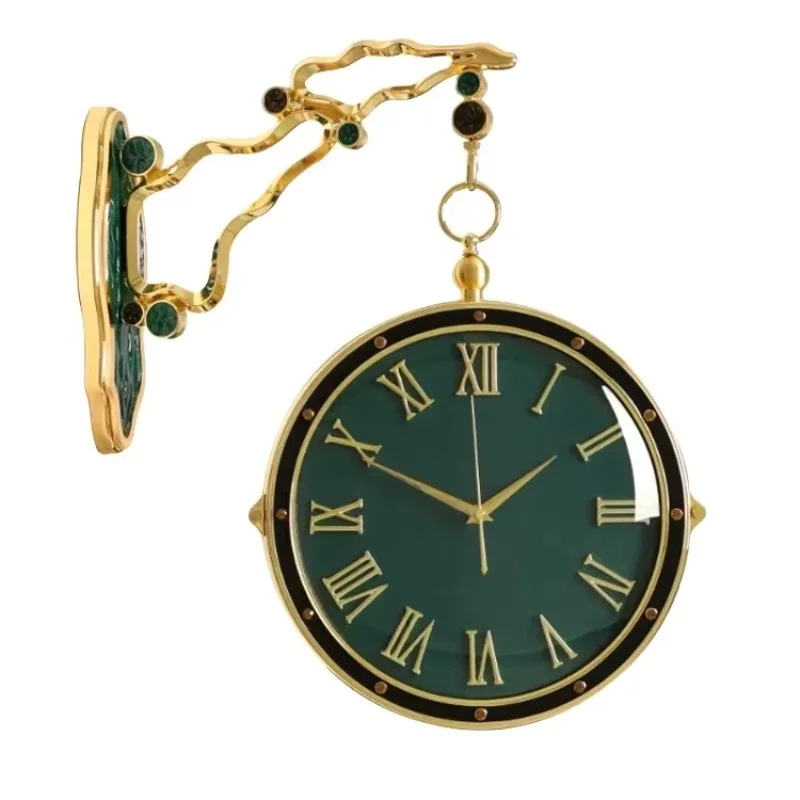

excellent quality Modern light luxury simple double-sided wall clock Chinese quartz clock on both sides of living room
