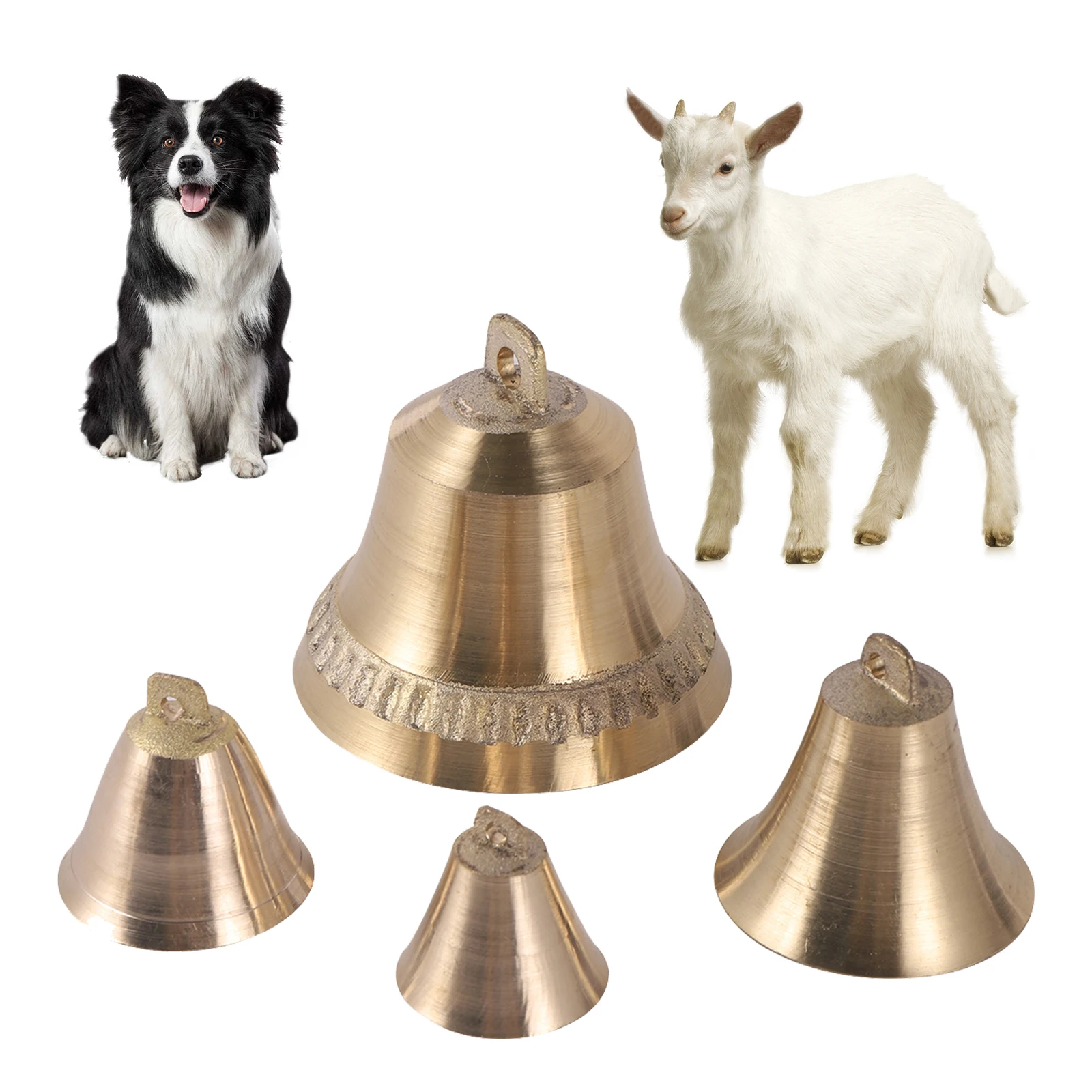 Sheep Brass Bell Livestock Cow Horse Dog Equipment Grazing Bells Prevent The Loss Pure Copper Material Crisp Loud Farm Bell 1Pc