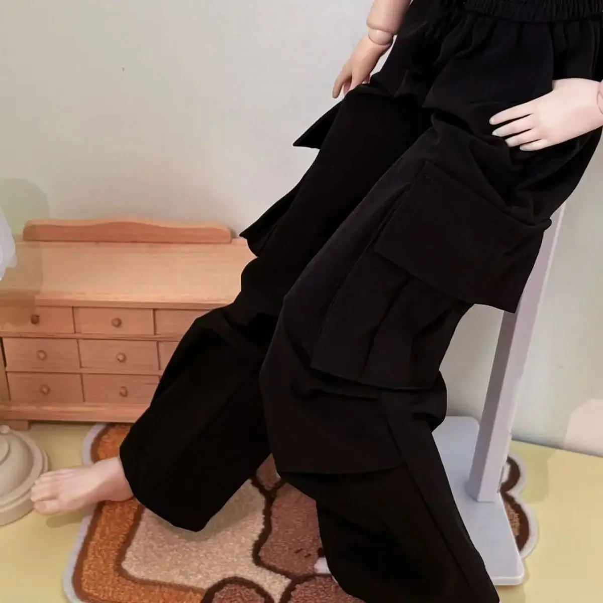 1/4 poppenkleding werkkleding broek wit T-shirt voor 45cm Bjd pop meisje speelgoed aankleden speelhuis cadeau pop accessoires, geen pop