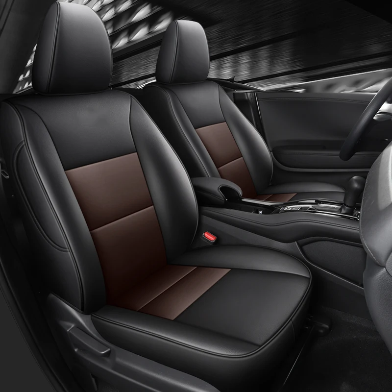 

Fashion Custom Car Seat Covers For Honda XR-V HRV Vezel 2015-2022 Waterproof Faux Leather Protection Car Accessories Full Sets