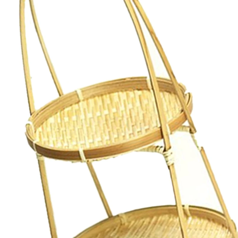 Nowa tkanina bambusowa kosze wiklinowe danie Handmade Home ozdobny pojemnik chleb owocowy jedzenie na Organizer do kuchni Panier Osier