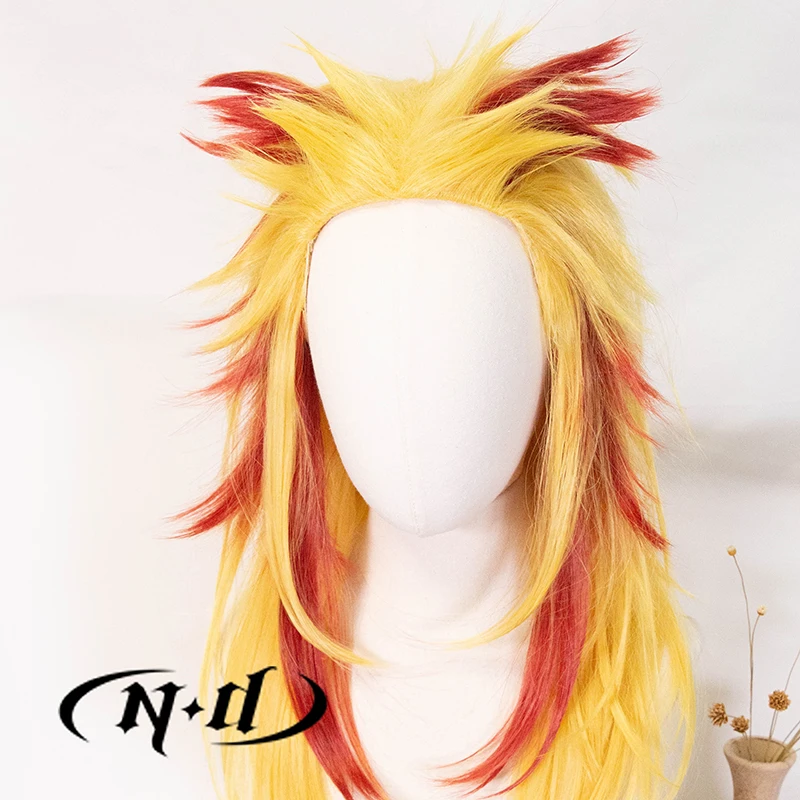 ND Yoriichi Tsugikuni Parrucche Cosplay Parrucchino Kimetsu no Yaiba Parrucche Cosplay per Comic Con Coser Costume Party Resistente al calore