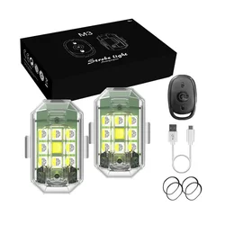 Wireless Remote Control LED Strobe Light for Car Auto Motorcycle Bike Drone Scooter Anti-collision Warning Lamp Flash Indicator