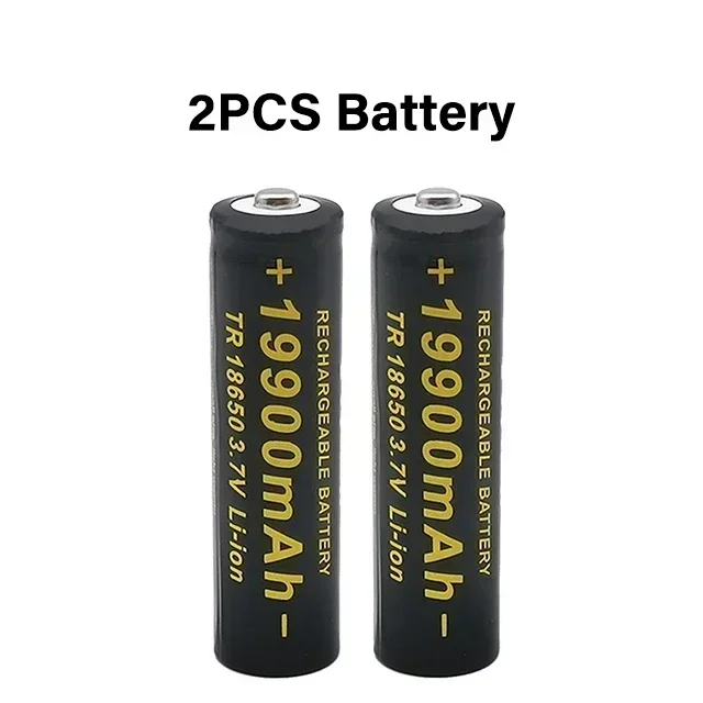 2025 18650 lithiumbatterij 100% nieuwe zaklamp 18650 oplaadbare batterij 3,7 V 19900 mAh gebruikt voor zaklamp + 201 oplader