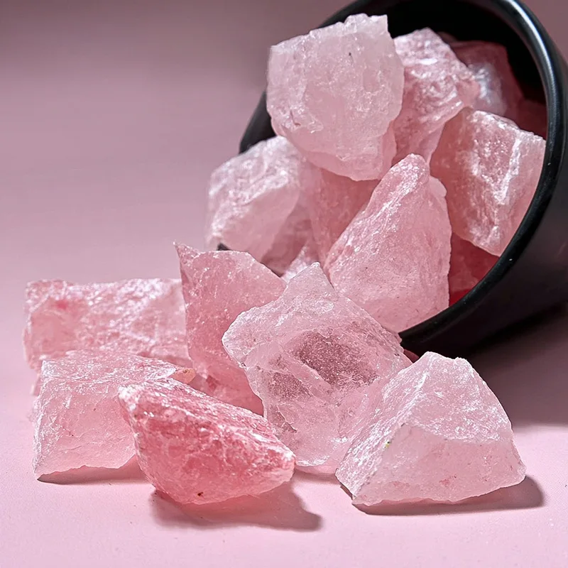 100g Natural Rose Crystal Rough Stone Scented Stone. Rose Quartz Mineral Specimens, Bulk Diffuser Stones For Yoga Healing