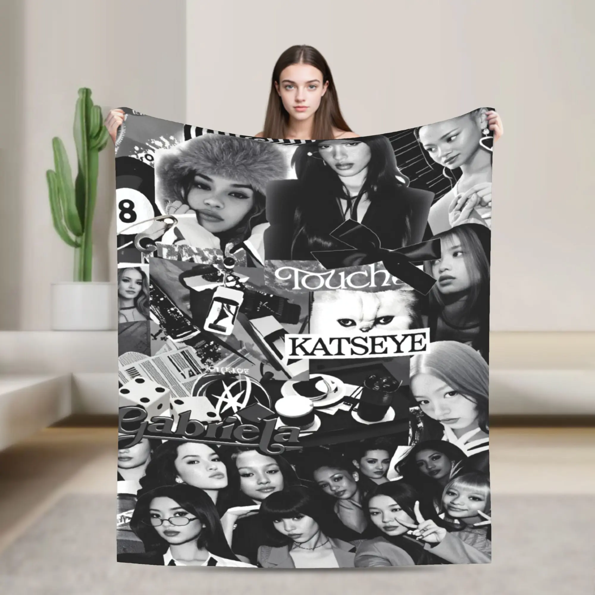Katseye Kpop Girls  Blankets Quality Soft Warm  Throw Blanket Winter Girls Boys Bedroom Pattern Bedspread