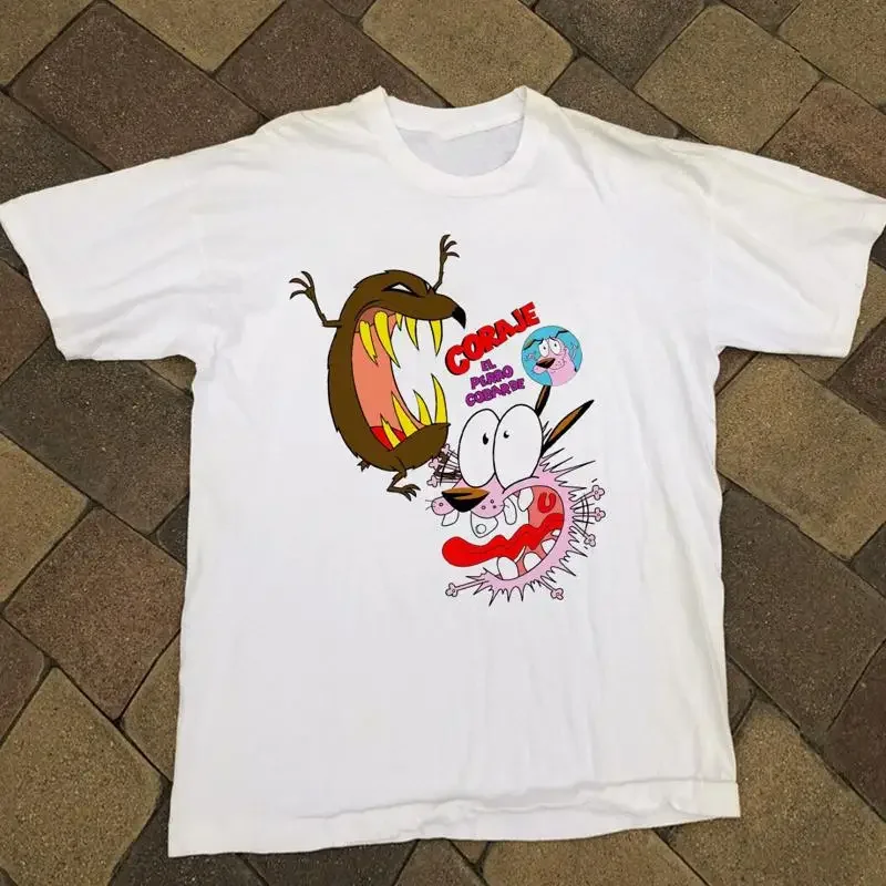 Courage Dog El Perro Cobarde Cotton T Shirt All Size Mk185