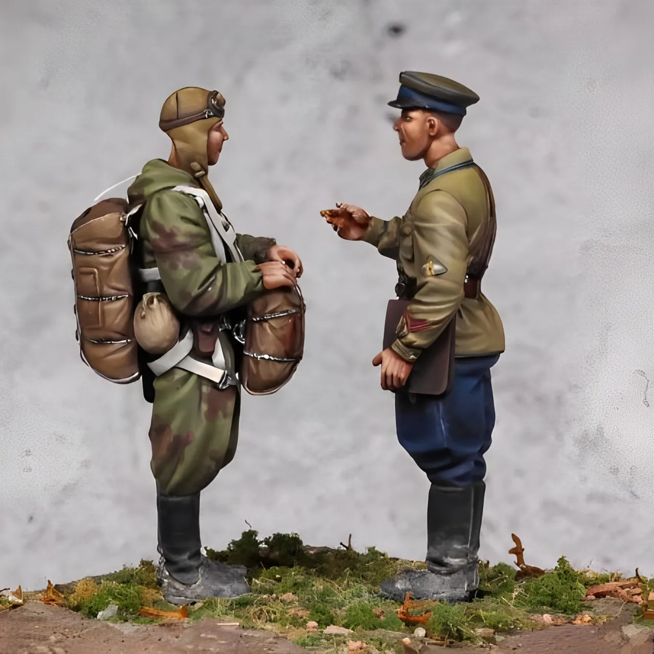 1/35 Resin unpainted model kit, military theme, Red Army Airborne Commander unassembled and unpainted GK, 1277R