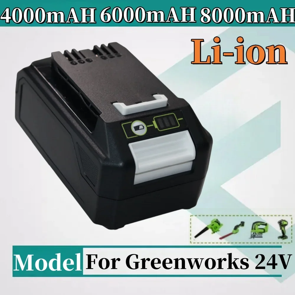 For Greenworks 24V 4.0/6.0/8.0Ah Lithium Battery  for Greenworks 24V  Tools MO24B410 MO48L4211 HT24B210 21342