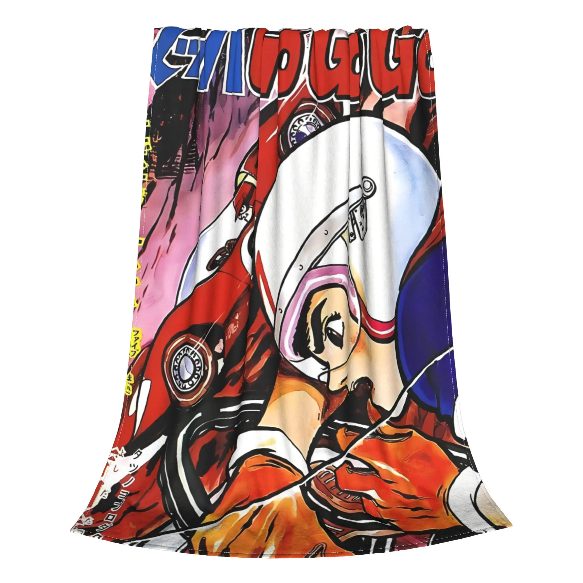 1PC Home Cute Room Decor Mach Go Go Go Blanket Throw Blanket Speed Racer Novelty Warm Blanket All Season