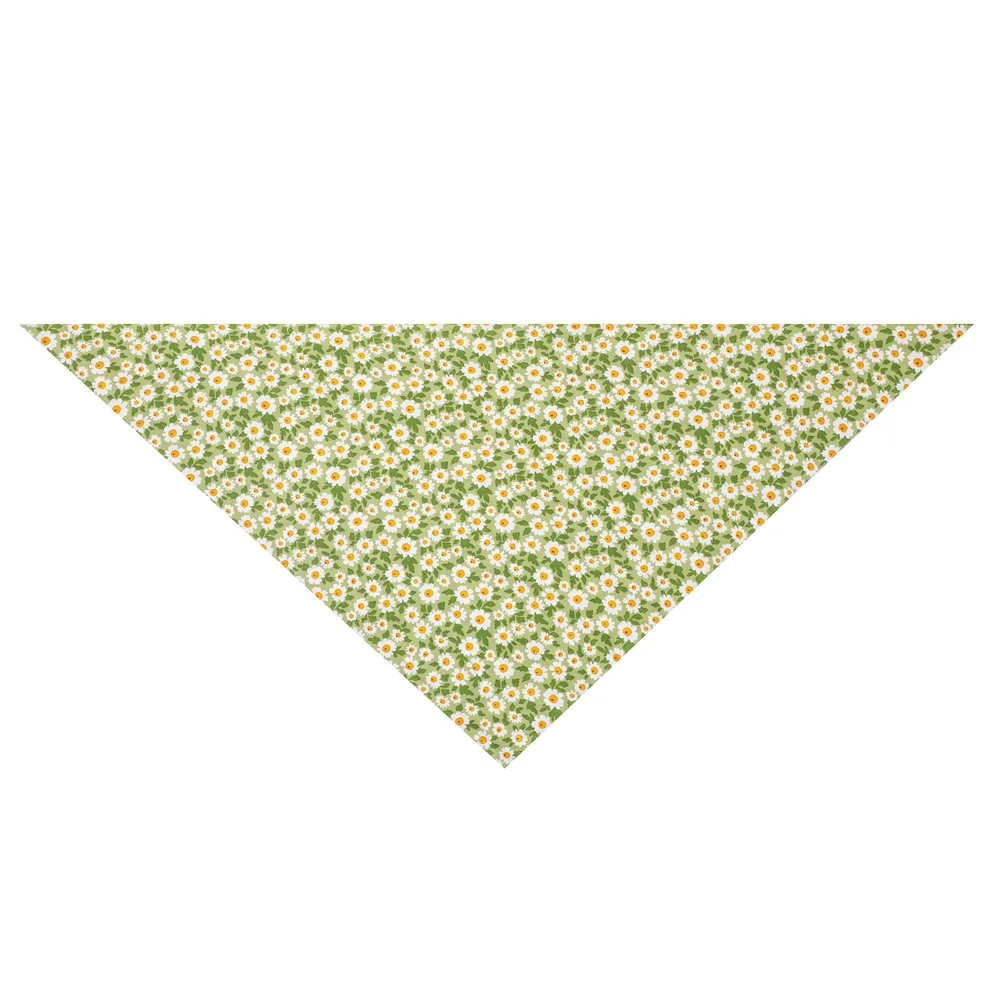 Dog Bandanas Pet Scarf Saliva Towel Daisy Pattern Washable Dog Neckerchief Bib Pet Triangle Scarf for Small Large Dogs