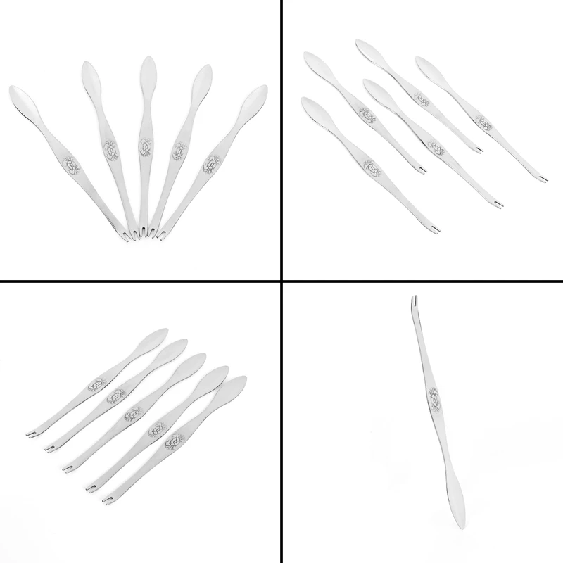 Strumento per frutti di mare granchio cracker Picks cucchiai in acciaio inox buccia di granchio strumento per gamberetti pinza a morsetto per aragosta Clip Pick - 5 pezzi