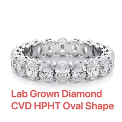 3ctw Lab Grown Created Diamond Wedding Band Ring Oval Cut 10K White Gold CVD HPHT Diamond DEF Color VS-VVS