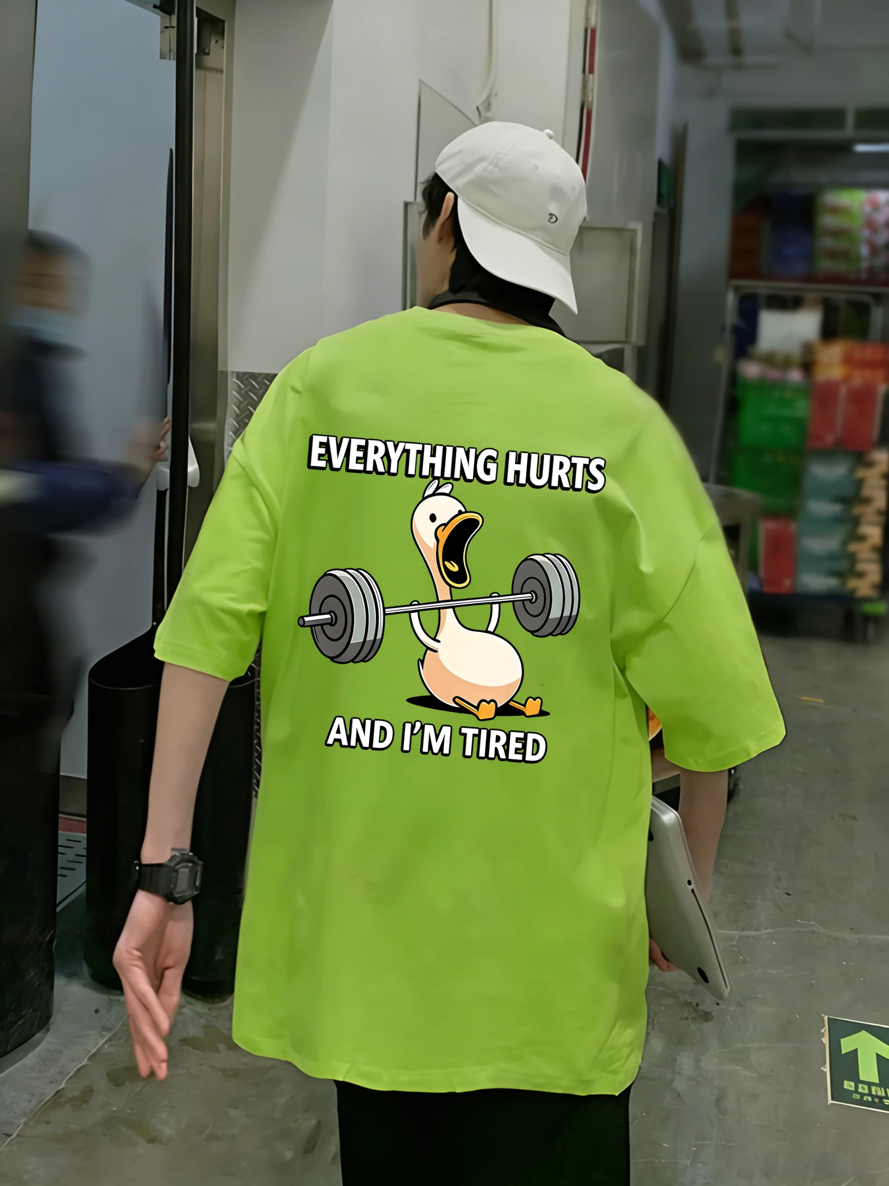Camiseta con estampado Everything Hurts And Iam Tired para hombre, ropa informal holgada de manga corta de verano, camiseta de algodón Unisex con cuello redondo