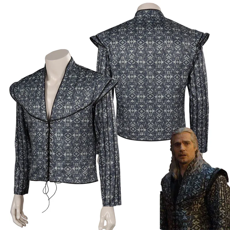 Geralt Cosplay Rivia Jacket Coat Costume Adult Men Fantasia Role Play Outfit Game Halloween Disguise Party Suit Male Clothes