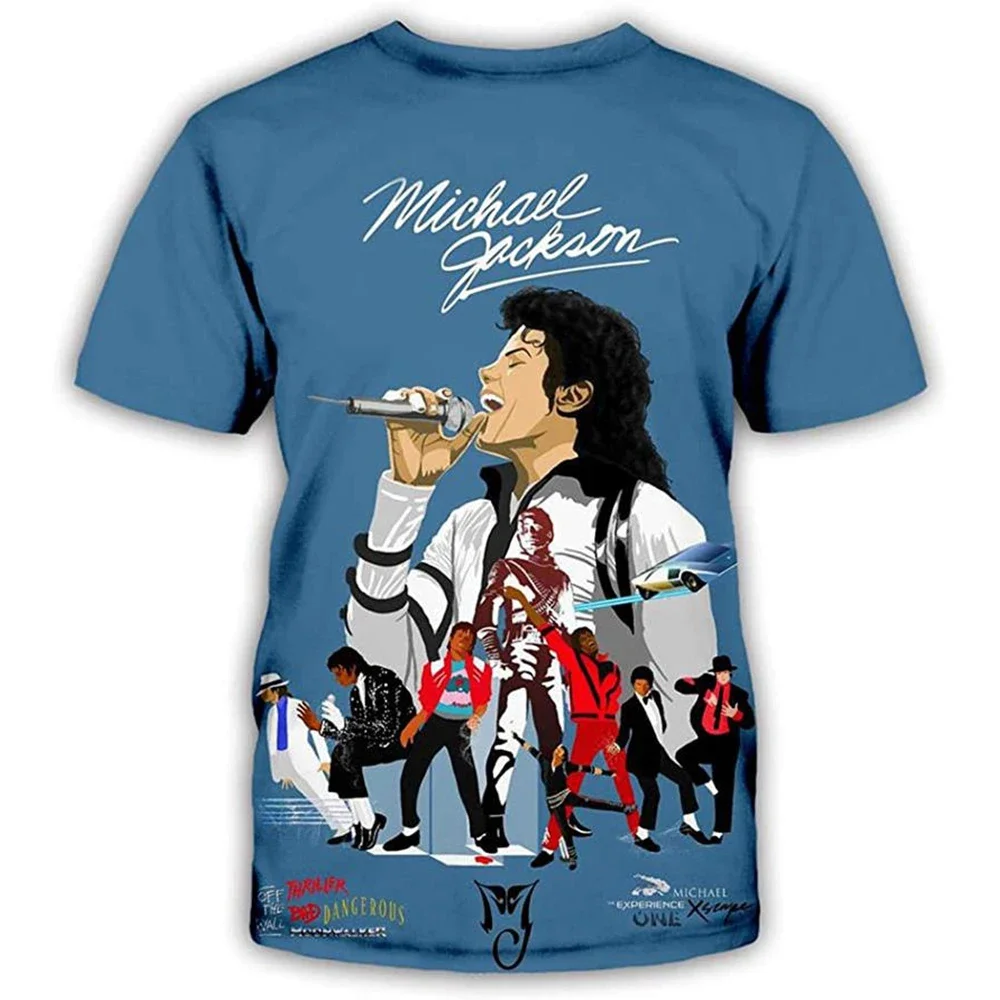 Camisetas de Verano para Hombre, Estilo Hip-Hop, Michael Jackson, Retro, Harajuku, Casual, de Manga Corta, para Uso Diario