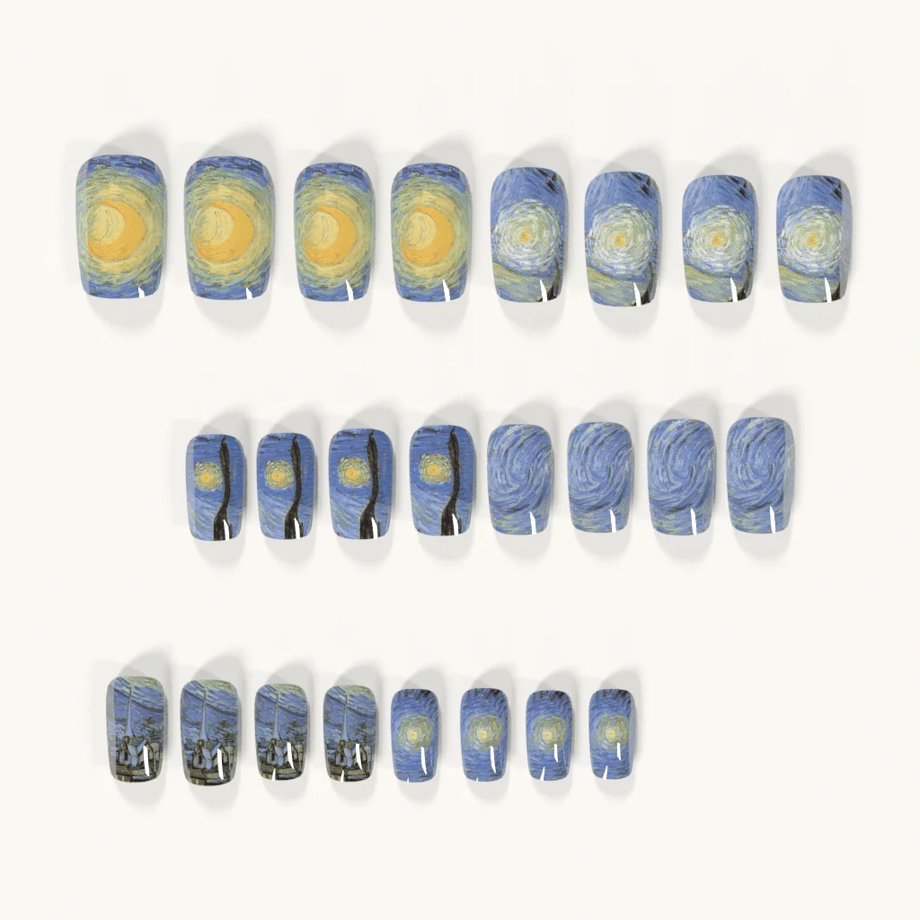 24 szt. Średnie Kwadratowe Szt – Nail Art Van Gogh recenzja i cena
