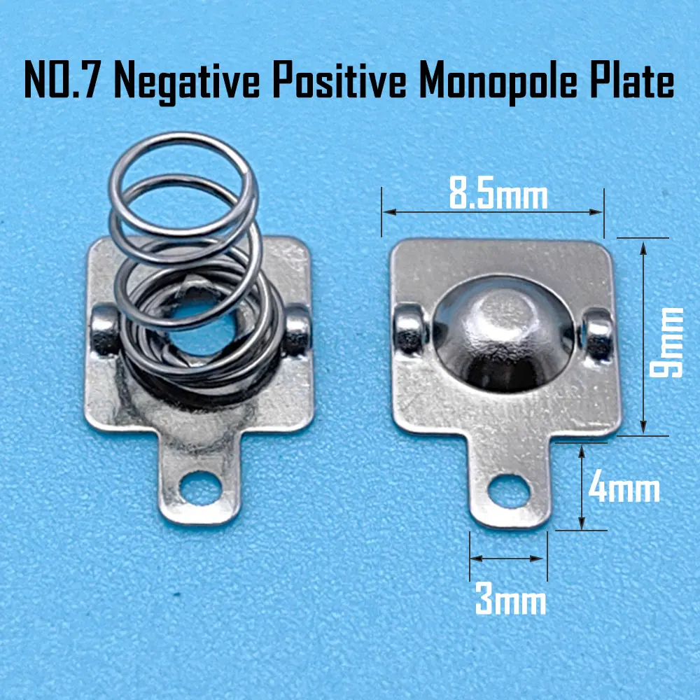 Replacement Metal Battery Spring Contact Plate AAA Battery Spring Positive Negative Single Bipolar 9*8/8.5/9/10/19/20/21mm