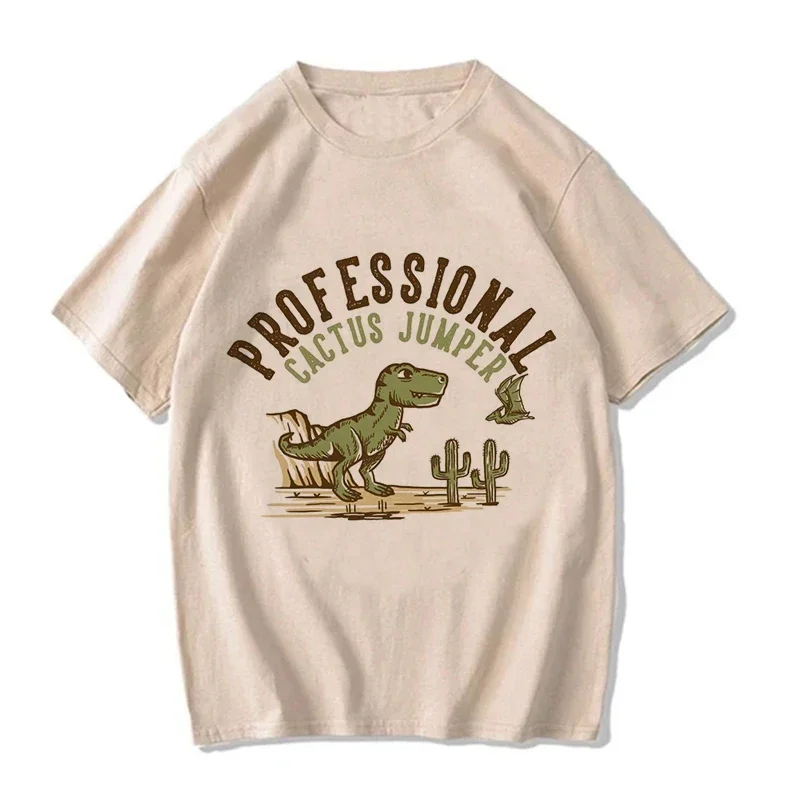 Men Women Graphic Tee Tops Dinosaur Cactus Vintage Y2k Tshirt Funny Gothic T Shirt Mange Casual Shirt Hip Hop Streetwear Clothes