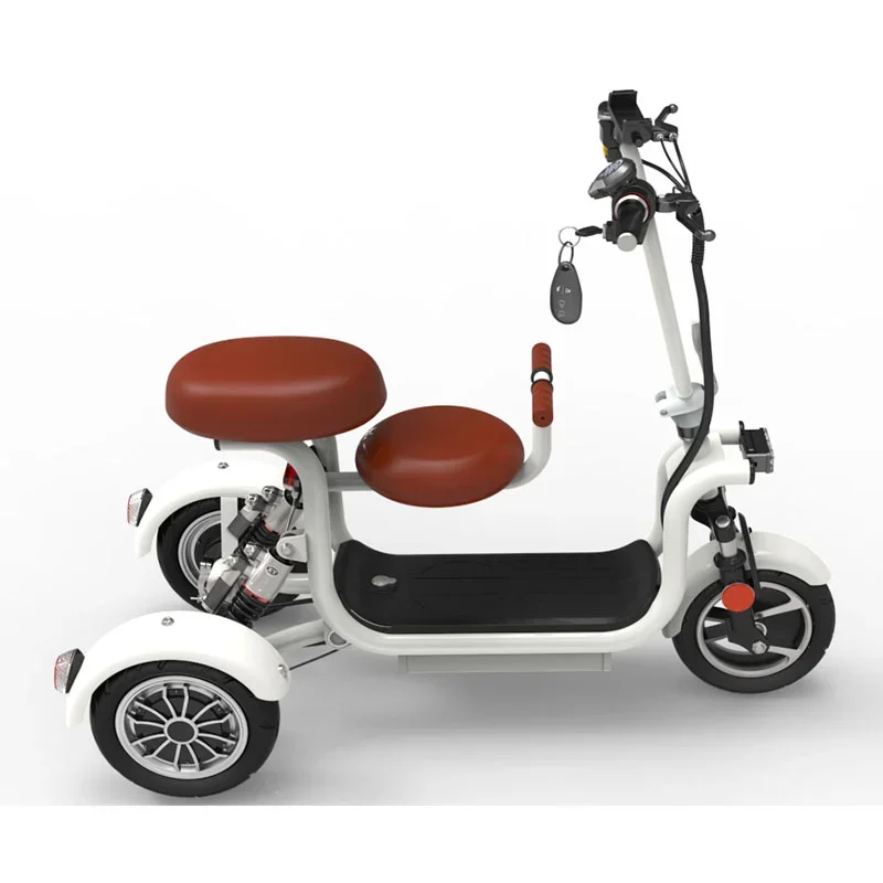 Mini Tricycle Électrique Pliant avec Siège Enfant, 3 Roues, 400W 48V