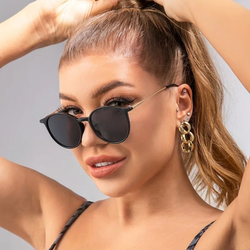 

Retro Circular Small Frame Trendy Men's and Women's Metal Sunglasses