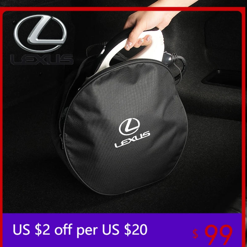 

Interior Mouldings Car EV Charging Cable Storage Bag Car Charger Plugs Organizer Carry Bag For Lexus ES CT GS NX IS250 CT200h IS