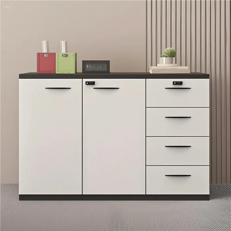 CX Wooden Locked Drawer Data Cabinet Storage, Tea Cabinet Office Floor Side Cabinet