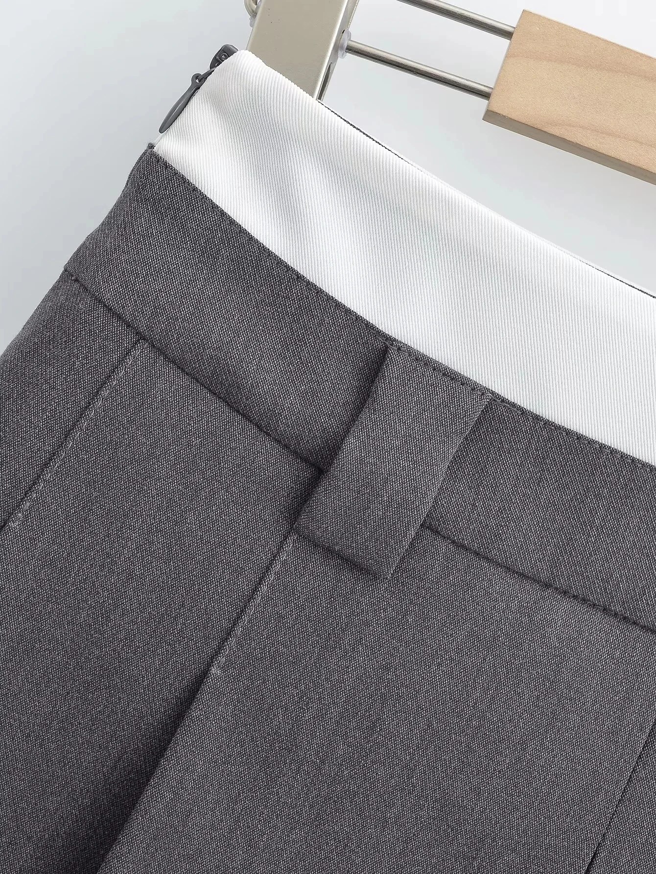 ローウエストプリーツスカート レディース スーパーオートスカート ストリートスタイル カラーAラインスカート 白と白のパッチワーク フリンジ...