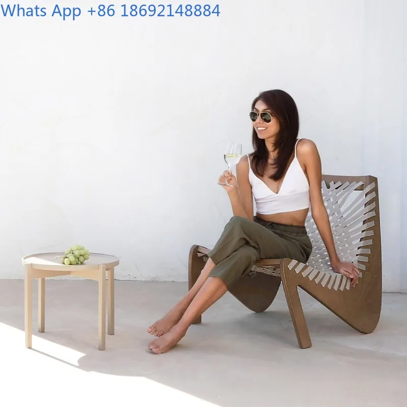 

Outdoor Courtyard Sofa B&B Hotel Villa Pool Lounge Rattan Woven Recliner Terrace Waterproof Furniture Rattan Chair Set