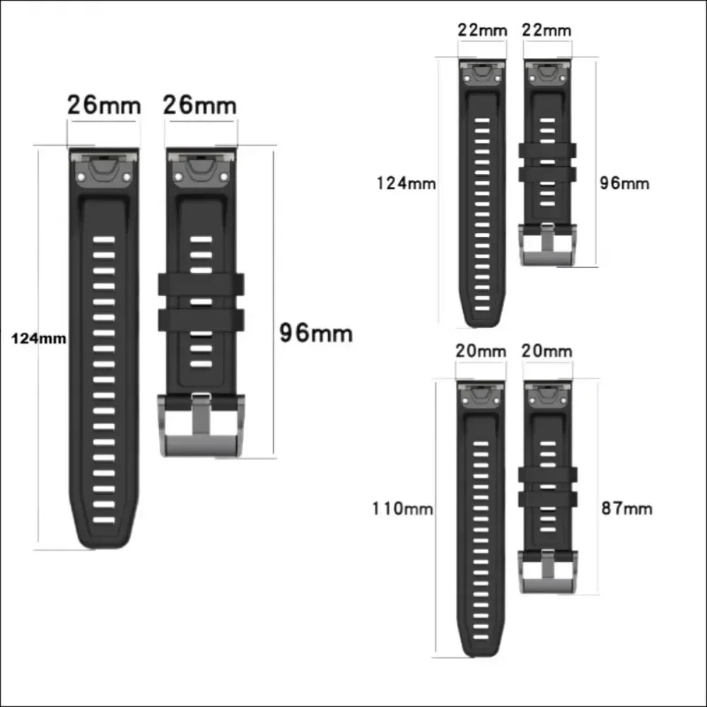 Cinturino in silicone Quick Fit da 20mm 22mm 26mm per Garmin Tactix 8 51mm 47mm Fenix 8/7X/6X/Epix Pro/7S Accessori di ricambio sportivi