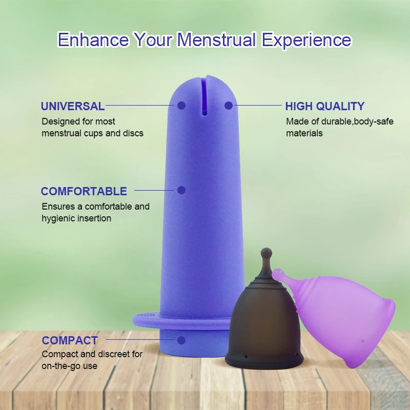 Menstrual Cups Applicator Tool Easy Insertion Reusable Period Cup Tampon Applicator Menstrual Disc Booster