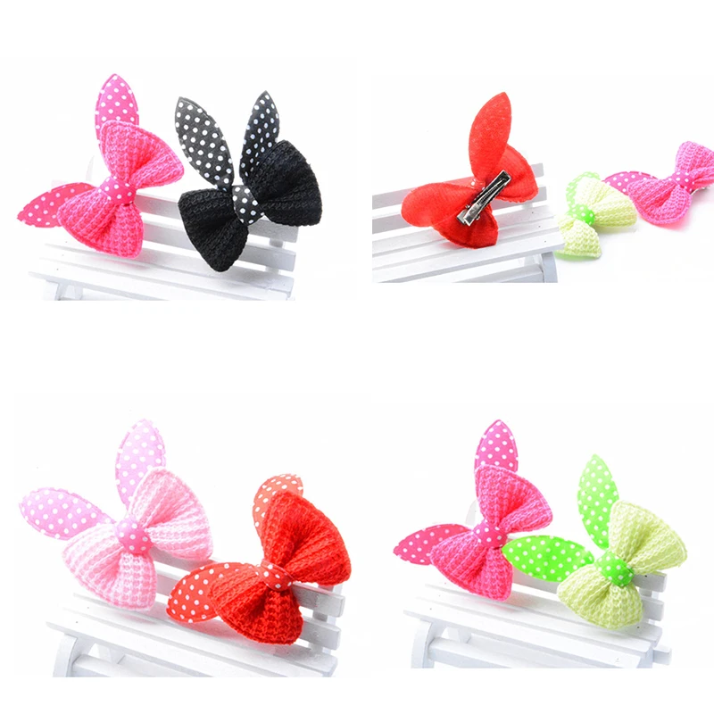 10pcs Kawaii Bow Puppy Hair Clip Creative Cute Cat Dog Hair Finish Decorative Duck Beak Clip Large Bow Party Pet Accessories