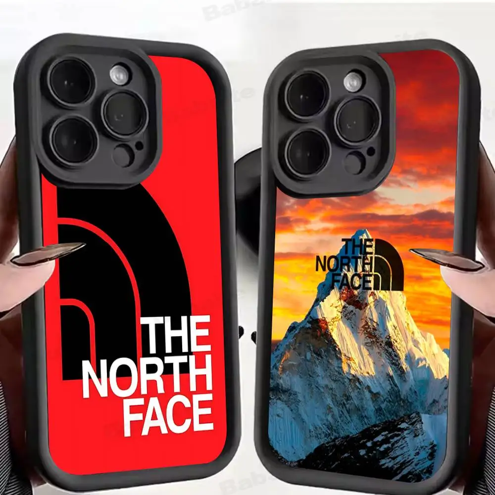 Funda Trasera Antigolpes con Diseño de Cara y Logotipo de The North Face para iPhone 17 15 13 12 11 14 Pro Max X XR XS 16 Plus