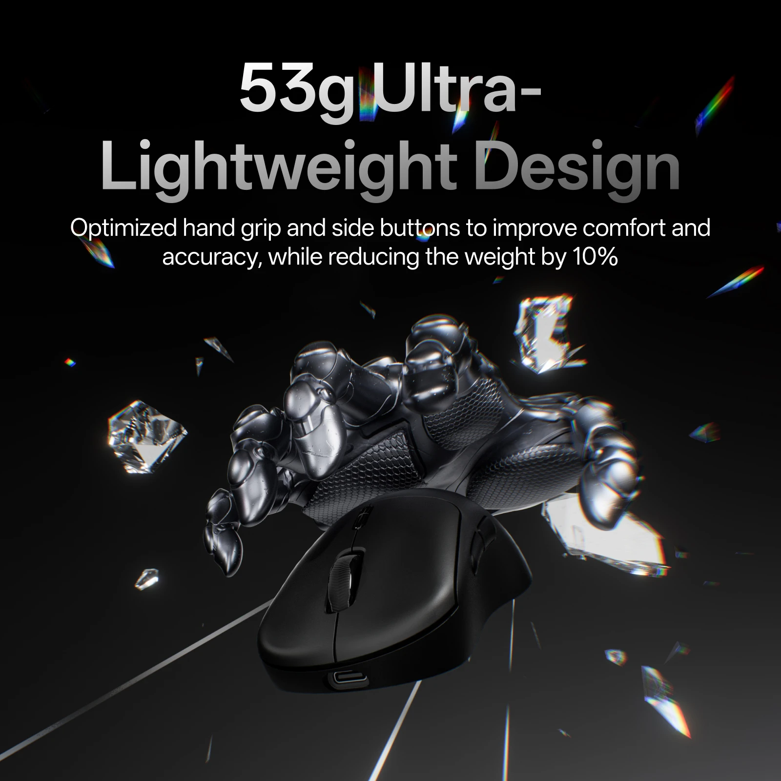 Rapoo VT3 MAX Gen-2 – Mouse Gaming Wireless 8000 Hz, 30000 DPI, 53g Ultra Leggero, Batteria 750 Ore, Interruttori Ottici 120 Milioni