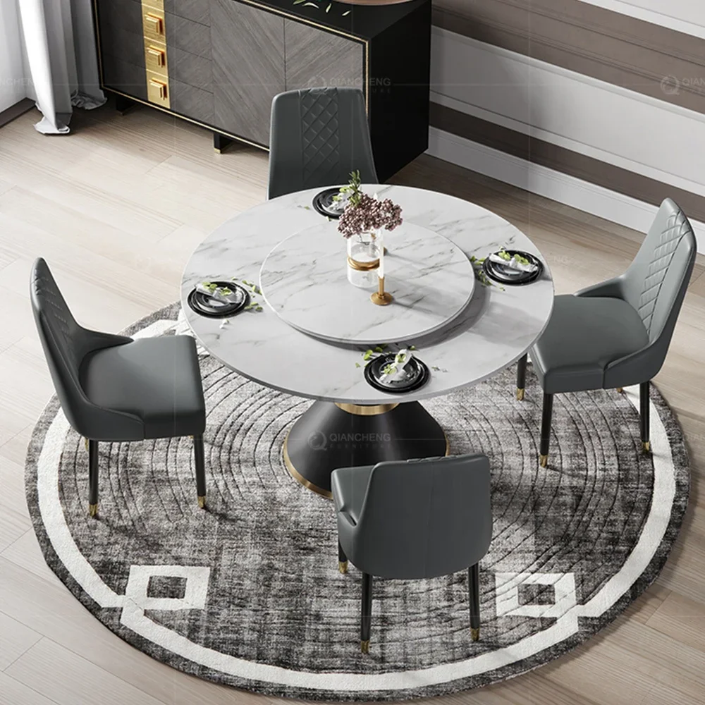 

classical marble top round modern dining table french style dinning room stainless steel table