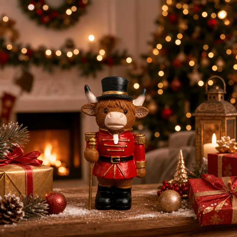 Resin Craft Figurine Highland Yak Nutcracker Guard Creative Home Outdoor Statue Decor