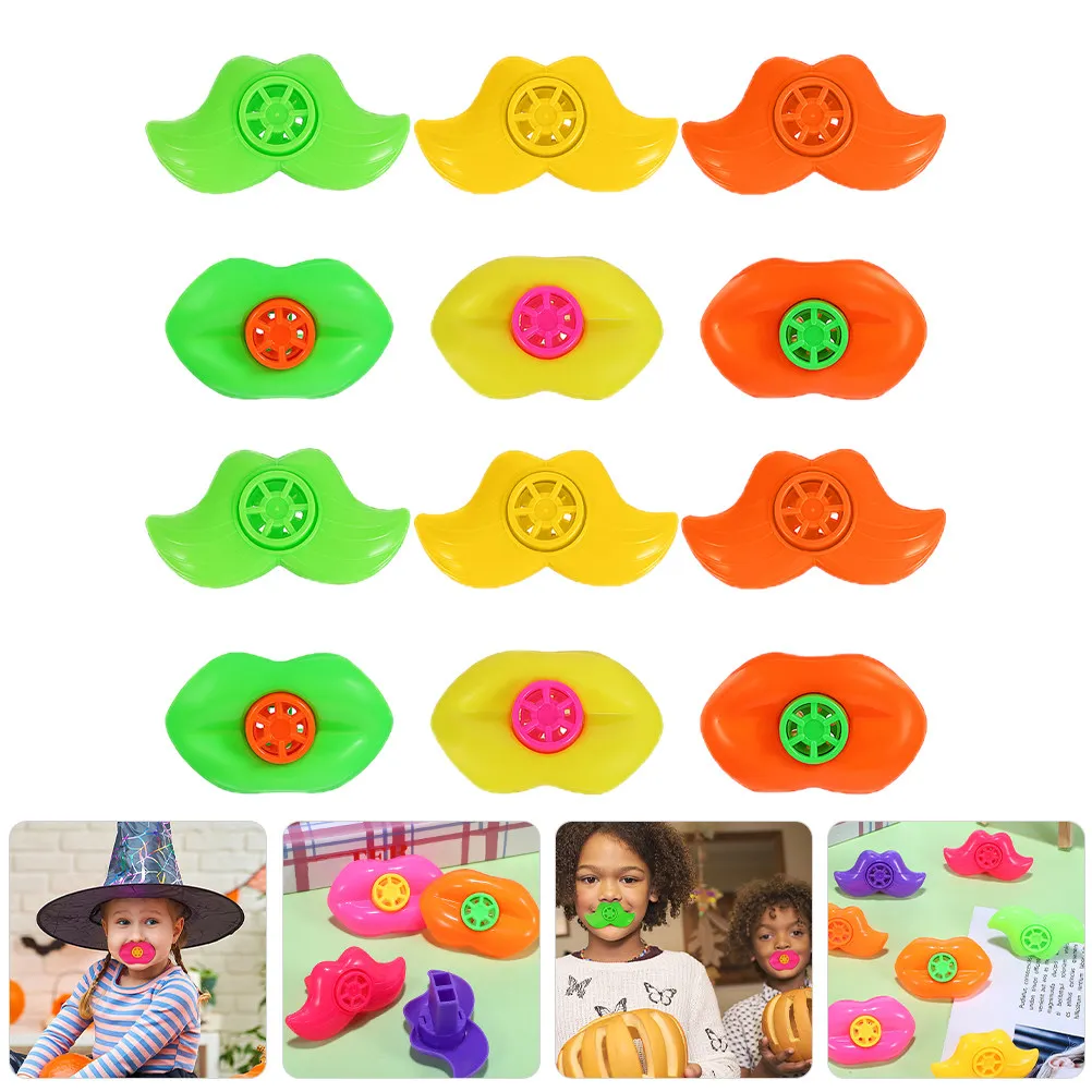 

1Set Unique Mustache Lip Whistle Noise Maker Plastic Party Noise Birthday Pinata Filler Bulk Whistle Hiking