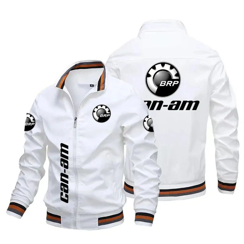 2025 new men's jacket, BRP CAN-AM, printed zippered baseball jacket, windproof motorcycle jacket, hip-hop