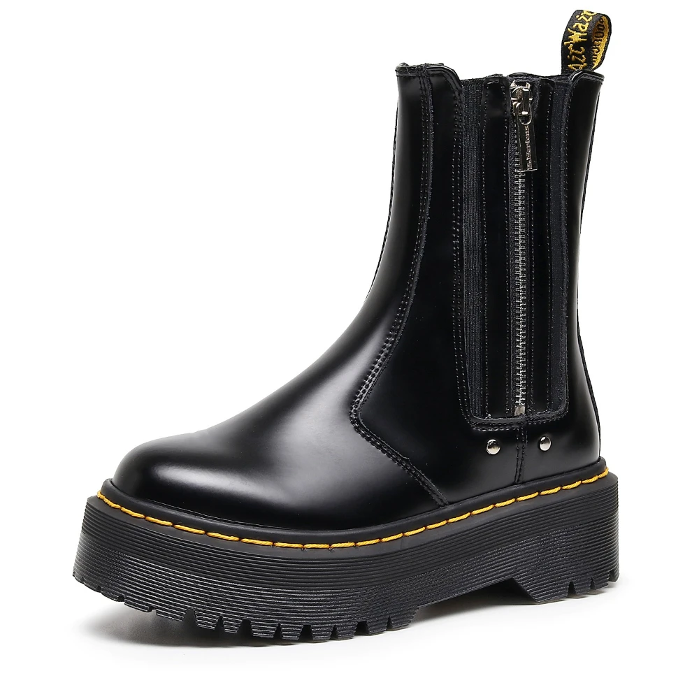 

2025 New Couples Fashion Boots Convenient Slip on Chelsea Boots Concies Comfortable Platform Boot Height Increasing Casual Sheos